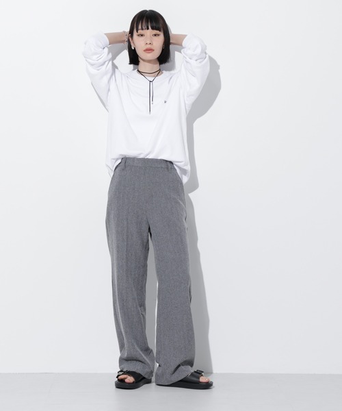 Apo(s)ture(アポスチャー)の「RITA-002/ヘリンボンセンタープレスストレートパンツ(その他パンツ・レディース・ライトグレー/ブラウン/グレー/チャコール・XL/XS/S/M/L)」の10枚目の写真