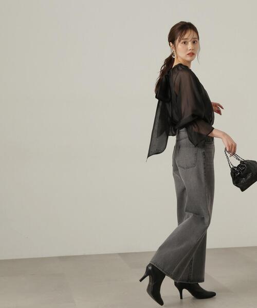 PROPORTION BODY DRESSING（プロポーションボディドレッシング）の「２ＷＡＹシアーボウタイブラウス / 1214210905（シャツ/ブラウス・レディース・ブラック/ベージュ/ホワイト系その他・SMALL/MEDIUM）」の5枚目の写真