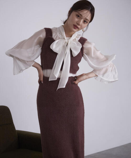 PROPORTION BODY DRESSING（プロポーションボディドレッシング）の「２ＷＡＹシアーボウタイブラウス / 1214210905（シャツ/ブラウス・レディース・ブラック/ベージュ/ホワイト系その他・SMALL/MEDIUM）」の11枚目の写真