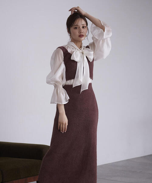 PROPORTION BODY DRESSING（プロポーションボディドレッシング）の「２ＷＡＹシアーボウタイブラウス / 1214210905（シャツ/ブラウス・レディース・ブラック/ベージュ/ホワイト系その他・SMALL/MEDIUM）」の12枚目の写真