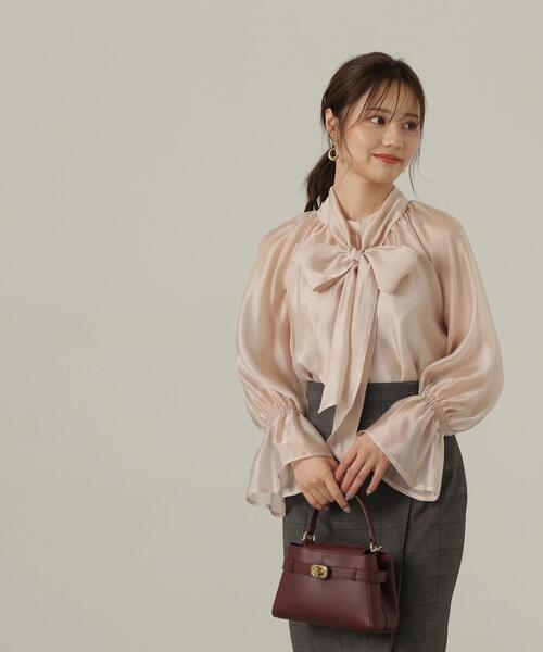 PROPORTION BODY DRESSING（プロポーションボディドレッシング）の「２ＷＡＹシアーボウタイブラウス / 1214210905（シャツ/ブラウス・レディース・ブラック/ベージュ/ホワイト系その他・SMALL/MEDIUM）」の3枚目の写真