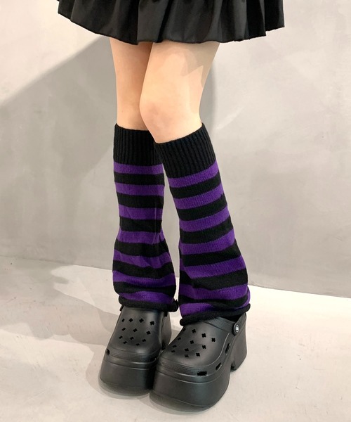 ご予約済 №506ラベンダーPurple♡レッグウォーマー♡ハンドメイド