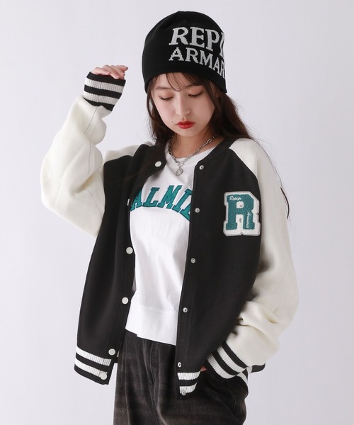 repipi armario（レピピ アルマリオ）の「ワッペンニットスタジャン（その他トップス・キッズ・ブラウン/ブラック/ブルー・SMALL/MEDIUM/LARGE）」の2枚目の写真