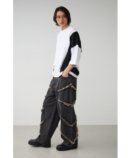 AZUL by moussy(アズールバイマウジー)の「スウィッチングジャージートップス(Tシャツ/カットソー・メンズ・ブラック/ブラック系その他/ホワイト系その他・FREE)」の20枚目の写真