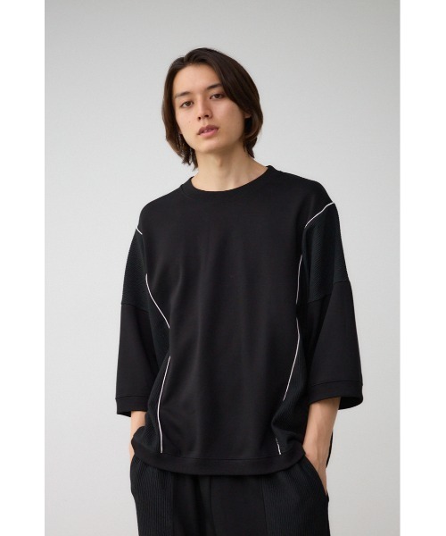 AZUL by moussy(アズールバイマウジー)の「スウィッチングジャージートップス(Tシャツ/カットソー・メンズ・ブラック/ブラック系その他/ホワイト系その他・FREE)」の12枚目の写真