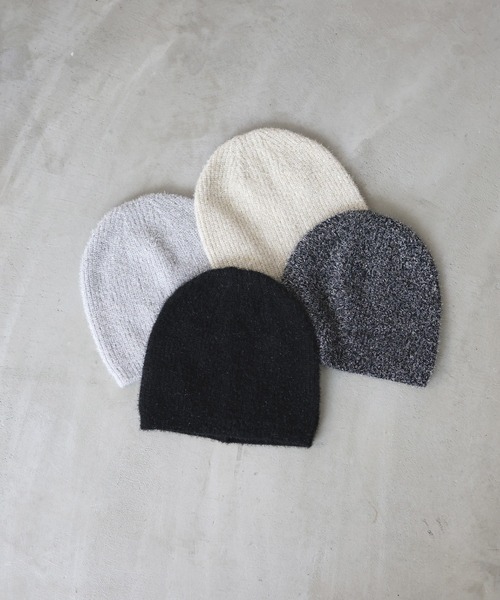 HERMES ホワイトラメニット帽 ビーニー ホワイト（白）系 HERMES(エルメス) ニットキャップ・ビーニー