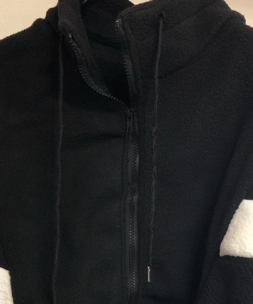 SHEPP（シープ）の「ボアライン ドルマンシルエット ブルゾン（ブルゾン・レディース・ブラック/アイボリー・XL/M）」の3枚目の写真