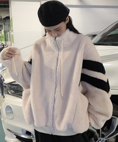 SHEPP（シープ）の「ボアライン ドルマンシルエット ブルゾン（ブルゾン・レディース・ブラック/アイボリー・XL/M）」の21枚目の写真