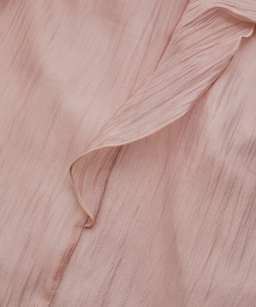 VIS(ビス)の「シャイニーボウタイ長袖ブラウス/イージーケア・2WAY(シャツ/ブラウス・レディース・キナリ/ベージュ/ピンク/ブラック・S/M)」の7枚目の写真