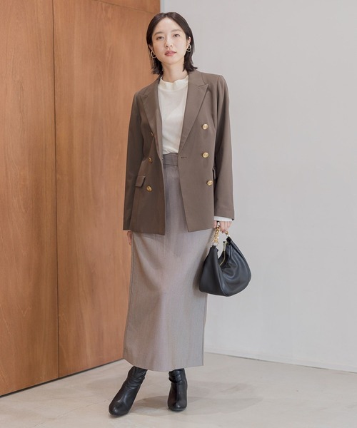 Andemiu（アンデミュウ）の「ヘリンボンＩラインスカート148439（スカート・レディース・ブラウン/チャコールグレー/ブラック・SMALL/MEDIUM）」の4枚目の写真