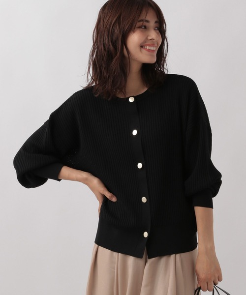 Elura（エルーラ）の「編地変化2WAYカーディガン/133622（カーディガン/ボレロ・レディース・ブラック/ブラウン・FREE）」の2枚目の写真