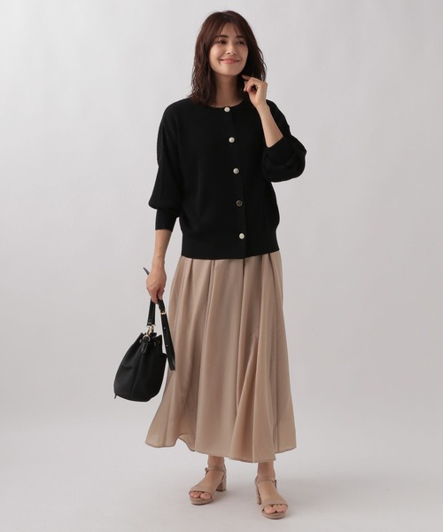 Elura（エルーラ）の「編地変化2WAYカーディガン/133622（カーディガン/ボレロ・レディース・ブラック/ブラウン・FREE）」の4枚目の写真