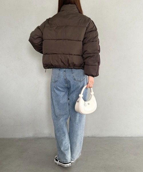 mi⭐︎MU SPORTS アイボリー ダウンジャケット新品未使用　Mサイズ 国内完売 MLB Korea ダウンジャケット BASIC SMALL LOGO SHORT