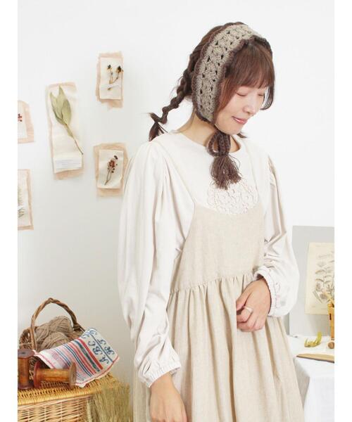 Samansa Mos2（サマンサ モスモス）の「フラワー柄パーツレース貼りカットソー（Tシャツ/カットソー・レディース・キナリ/ブラック/チャコールグレー・F）」の9枚目の写真