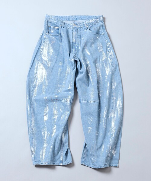 FREAK'S STORE(フリークスストア)の「FREAK’S STORE/フリークスストア 箔プリント ツイステッド カーブデニムパンツ(デニムパンツ・メンズ・ブラック/ブルー・LARGE/MEDIUM)」の13枚目の写真