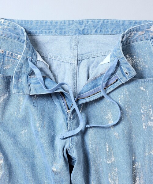 FREAK'S STORE(フリークスストア)の「FREAK’S STORE/フリークスストア 箔プリント ツイステッド カーブデニムパンツ(デニムパンツ・メンズ・ブラック/ブルー・LARGE/MEDIUM)」の17枚目の写真