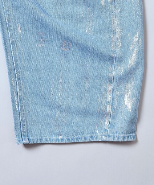 FREAK'S STORE(フリークスストア)の「FREAK’S STORE/フリークスストア 箔プリント ツイステッド カーブデニムパンツ(デニムパンツ・メンズ・ブラック/ブルー・LARGE/MEDIUM)」の19枚目の写真