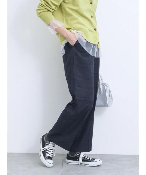 Samansa Mos2 blue（サマンサモスモスブルー）の「カチオン染めチェック柄イージーパンツ（その他パンツ・レディース・グレー/ブラウン/ネイビー/ベージュ・F）」の4枚目の写真