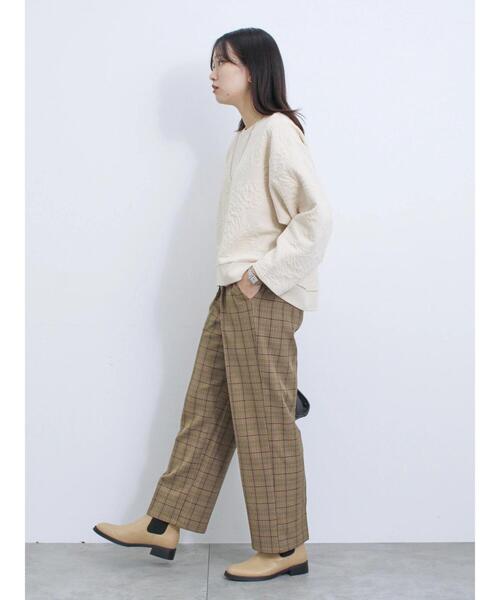 Samansa Mos2 blue（サマンサモスモスブルー）の「カチオン染めチェック柄イージーパンツ（その他パンツ・レディース・グレー/ブラウン/ネイビー/ベージュ・F）」の15枚目の写真
