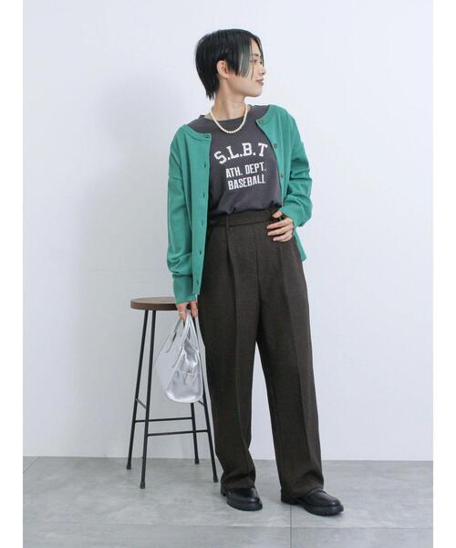 Samansa Mos2 blue（サマンサモスモスブルー）の「カチオン染めチェック柄イージーパンツ（その他パンツ・レディース・グレー/ブラウン/ネイビー/ベージュ・F）」の19枚目の写真