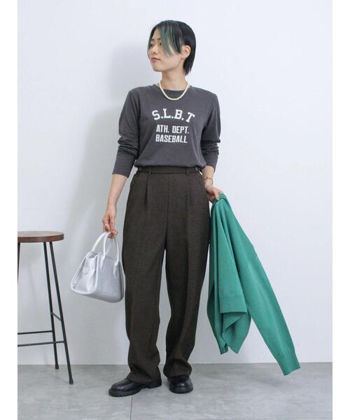 Samansa Mos2 blue（サマンサモスモスブルー）の「カチオン染めチェック柄イージーパンツ（その他パンツ・レディース・グレー/ブラウン/ネイビー/ベージュ・F）」の20枚目の写真