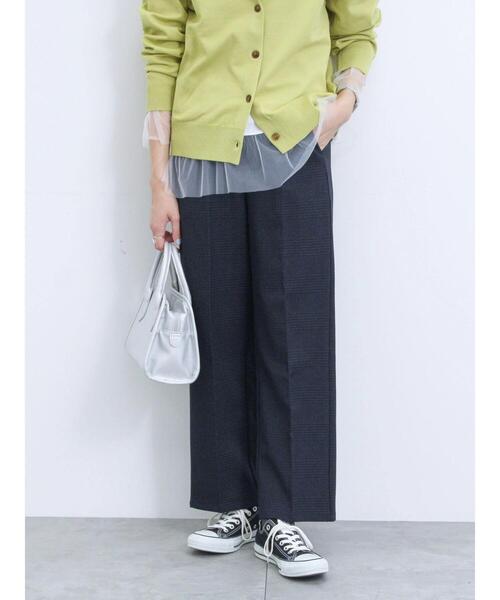 Samansa Mos2 blue（サマンサモスモスブルー）の「カチオン染めチェック柄イージーパンツ（その他パンツ・レディース・グレー/ブラウン/ネイビー/ベージュ・F）」の21枚目の写真