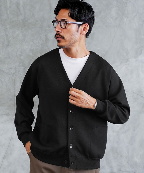 jiggys shop(ジギーズショップ)の「ダブルフェイスウォッシャブルカーディガン(カーディガン/ボレロ・メンズ・チャコールグレー/グレー系その他/ブラック・X-LARGE/LARGE/MEDIUM)」の1枚目の写真