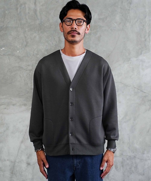 jiggys shop(ジギーズショップ)の「ダブルフェイスウォッシャブルカーディガン(カーディガン/ボレロ・メンズ・チャコールグレー/グレー系その他/ブラック・X-LARGE/LARGE/MEDIUM)」の12枚目の写真