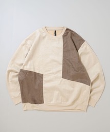 faux suede switching design cutsew/スウェードタッチ 切り替えデザイン カットソー