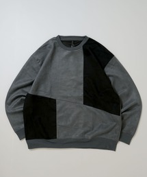 faux suede switching design cutsew/スウェードタッチ 切り替えデザイン カットソー