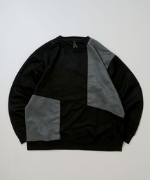 faux suede switching design cutsew/スウェードタッチ 切り替えデザイン カットソー