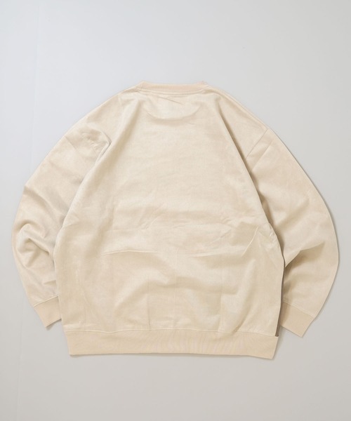 Anytime Songs(エニータイムソングス)の「faux suede switching design cutsew/スウェードタッチ 切り替えデザイン カットソー(スウェット・メンズ・ブラック/グレイッシュベージュ/サックスブルー/オフホワイト/チャコールグレー・M/L/XL)」の10枚目の写真