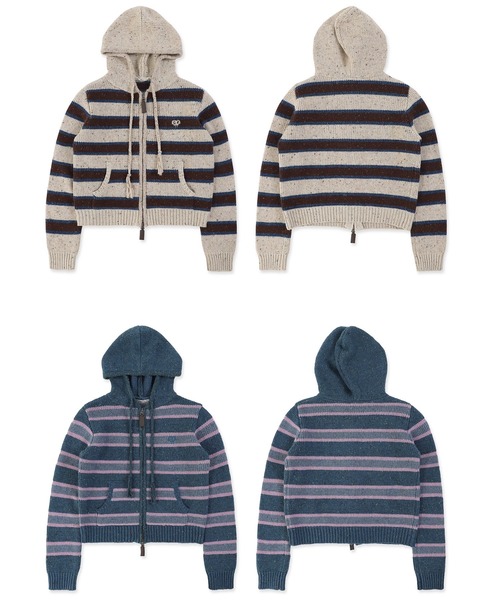 ストライプニットカーディガン KS0670【Moromoro2】【2024AW】（ニット