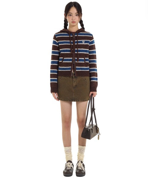 ストライプニットカーディガン KS0670【Moromoro2】【2024AW】（ニット