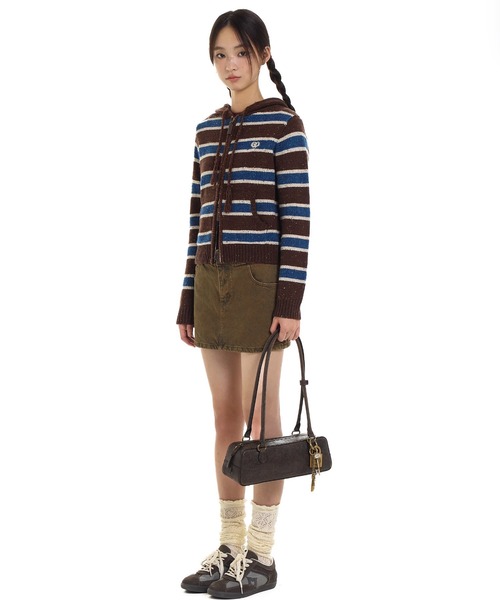 ストライプニットカーディガン KS0670【Moromoro2】【2024AW】（ニット