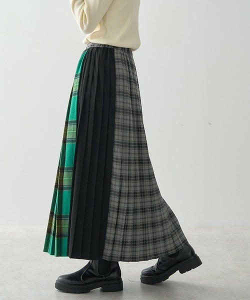 AMERICAN HOLIC（アメリカンホリック）の「シャギーチェックプリーツスカート（スカート・レディース・ブルー/グリーン/イエロー/マスタード・M/L）」の6枚目の写真
