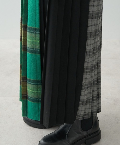 AMERICAN HOLIC（アメリカンホリック）の「シャギーチェックプリーツスカート（スカート・レディース・ブルー/グリーン/イエロー/マスタード・M/L）」の12枚目の写真