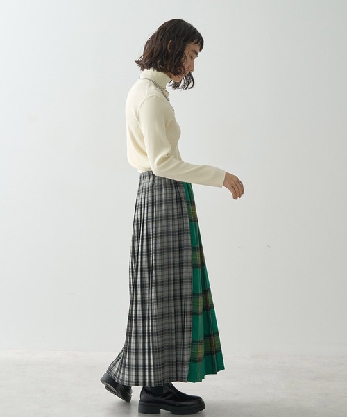 AMERICAN HOLIC（アメリカンホリック）の「シャギーチェックプリーツスカート（スカート・レディース・ブルー/グリーン/イエロー/マスタード・M/L）」の13枚目の写真