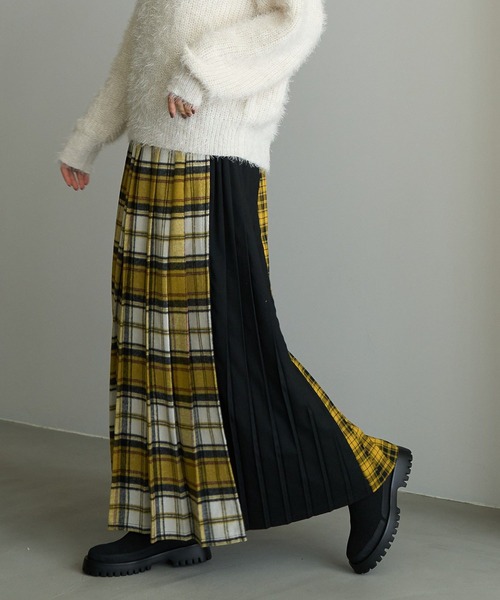 AMERICAN HOLIC（アメリカンホリック）の「シャギーチェックプリーツスカート（スカート・レディース・ブルー/グリーン/イエロー/マスタード・M/L）」の17枚目の写真