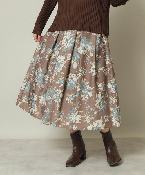 ITS'DEMO（イッツデモ）の「◆【手洗い可／後ろウエストゴム】シャンタン花柄スカート（スカート・レディース・ブラウン系1/ネイビー系/ブルー系・00）」の10枚目の写真