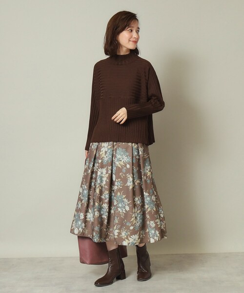 ITS'DEMO（イッツデモ）の「◆【手洗い可／後ろウエストゴム】シャンタン花柄スカート（スカート・レディース・ブラウン系1/ネイビー系/ブルー系・00）」の11枚目の写真