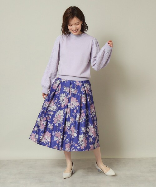 ITS'DEMO（イッツデモ）の「◆【手洗い可／後ろウエストゴム】シャンタン花柄スカート（スカート・レディース・ブラウン系1/ネイビー系/ブルー系・00）」の15枚目の写真
