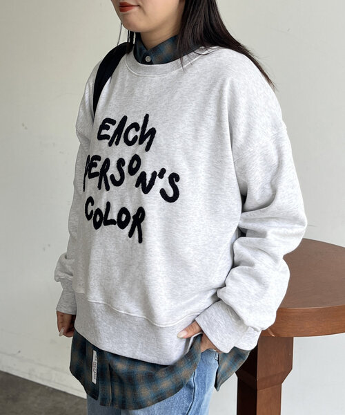 CPCM（シーピーシーエム）の「アソート裏起毛サガラ刺繍スウェット（Tシャツ/カットソー・レディース・グレー/チャコールグレー/グレー系その他/レッド系その他/ブルー系その他/グレー系その他2・FREE）」の10枚目の写真