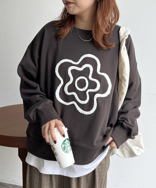 C&C刺繍裏起毛カットソー CPCM（シーピーシーエム）の「アソート裏起毛サガラ刺繍スウェット（T