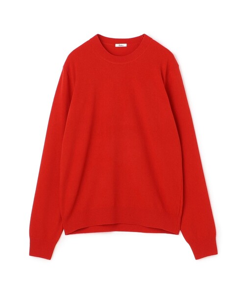 ○★新品未使用　MARK&LONA　クルーネックセーター　44　レッド セール】エクストラファインウール クルーネックプルオーバー（ニット