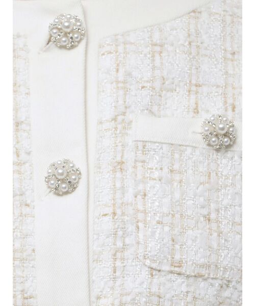 CALNAMUR(カルナムール)の「TWEED×DENIM BLOCKING JACKET/ツイード×デニムブロッキングジャケット【セットアップ着用可】(ノーカラージャケット・レディース・ブルー/ブラック/ホワイト・FREE)」の18枚目の写真