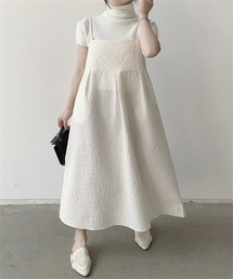 ウエストタックマキシ丈キャミワンピース