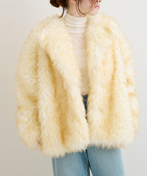 【美品】U by Spick&Span フェイクファー ダッフルコート U by SPICK&SPAN（ユーバイスピックアンドスパン）の「フェイクファー