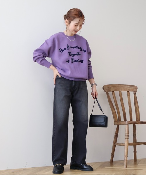 AVENIRETOILE バイカラーミラノリブニットプルオーバー/NAVY/38 新作入荷情報〈バイカラーミラノリブペプラムニットプルオーバー