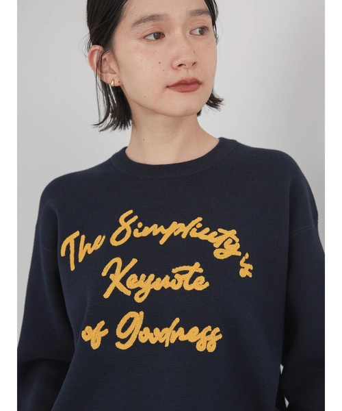 AMERICAN HOLIC（アメリカンホリック）の「【WEB限定】サガラ刺繍ミラノリブニットプルオーバー（ニット/セーター・レディース・ネイビー/パープル/杢グレー・M/L）」の22枚目の写真